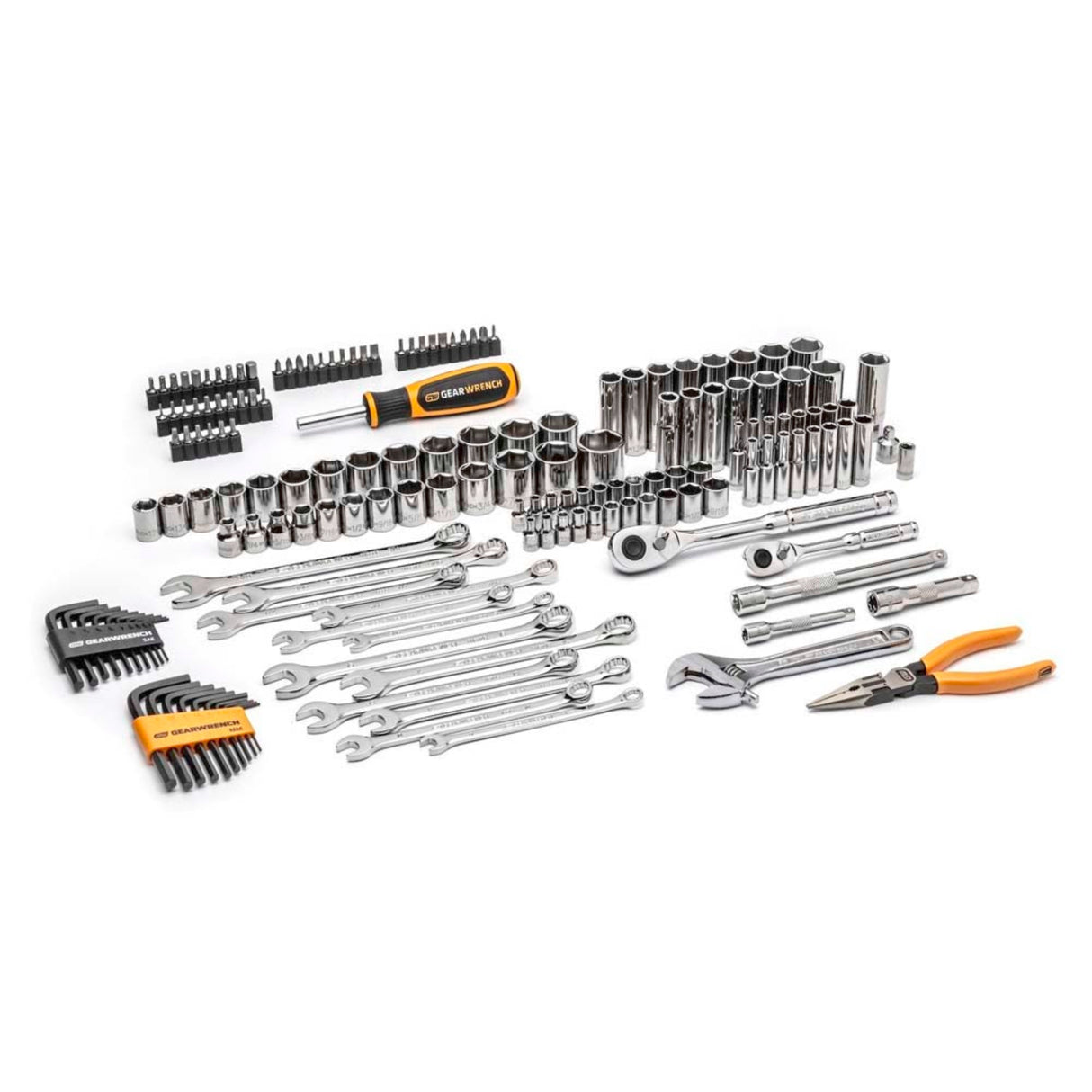 GearWrench GWPRO168 168-Pc 1/4" & 3/8" Drive 72-Tooth Professional Tool Set — SAE & Metric