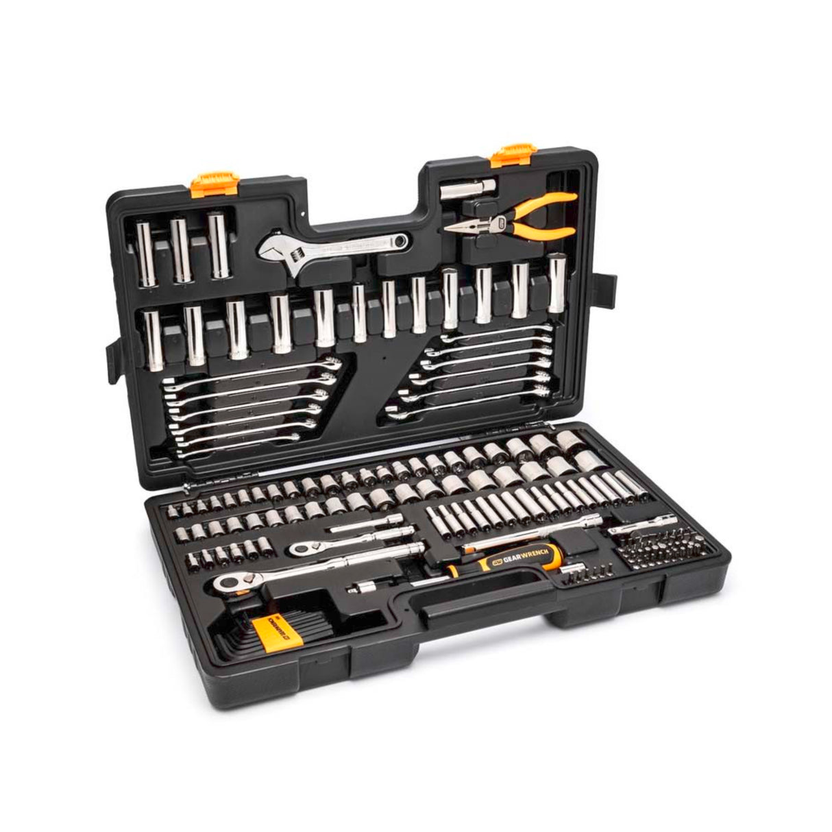 GearWrench GWPRO168 168-Pc 1/4" & 3/8" Drive 72-Tooth Professional Tool Set — SAE & Metric
