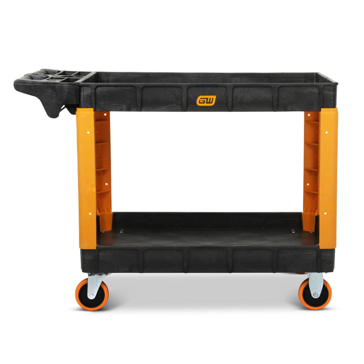 GearWrench GWPSCM 46" 2-Shelf Plastic Utility Cart — 500 lb Capacity, Locking Casters