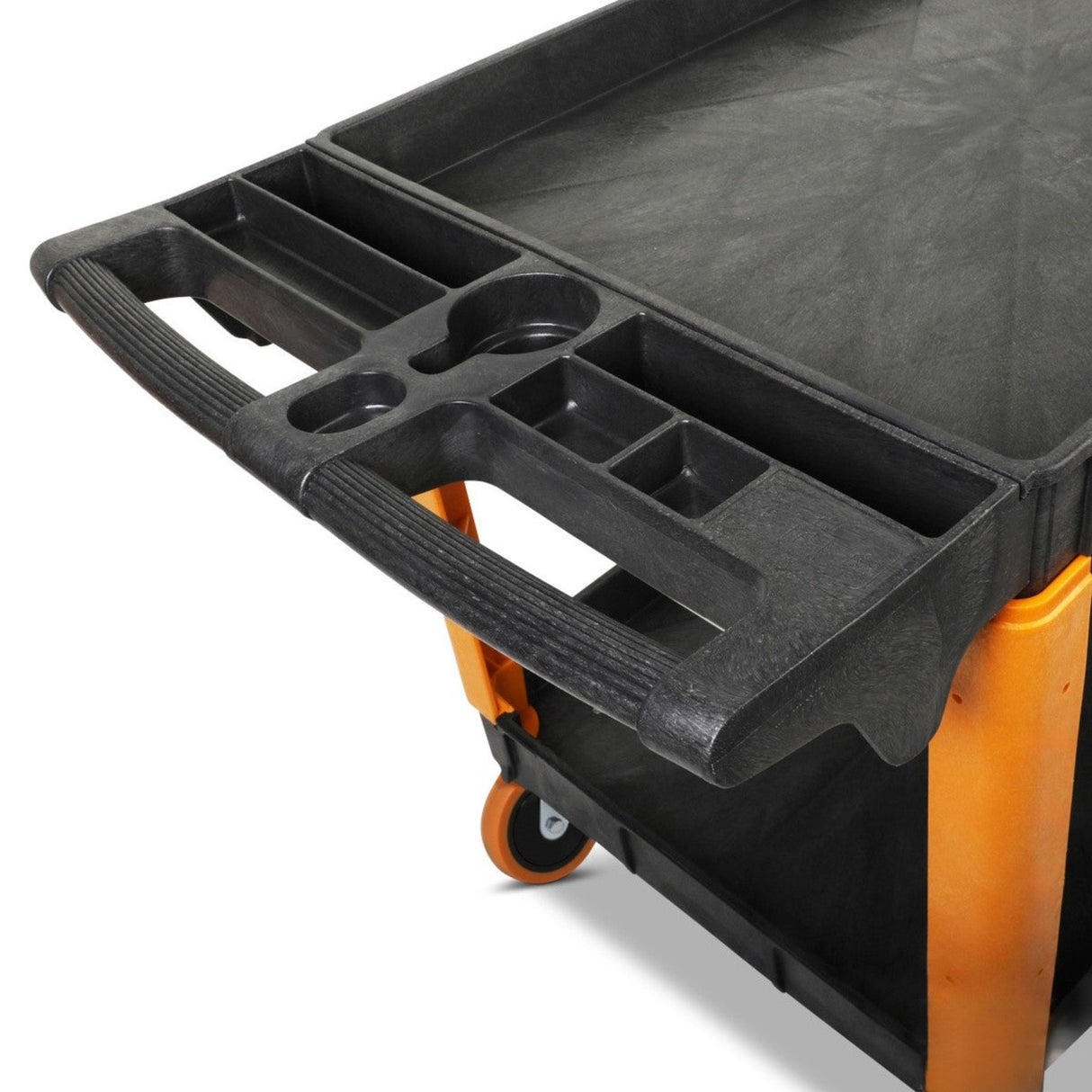 GearWrench GWPSCM 46" 2-Shelf Plastic Utility Cart — 500 lb Capacity, Locking Casters