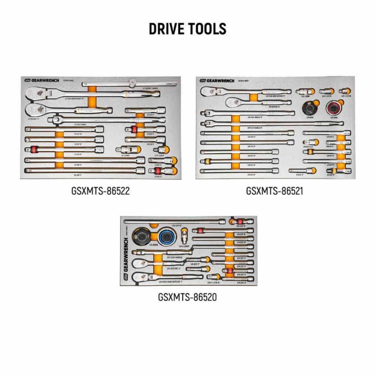 GearWrench MEGAMOD1024 1,024-Pc Master Technician Set — 52" GSX Cabinet, Modular Foam Trays