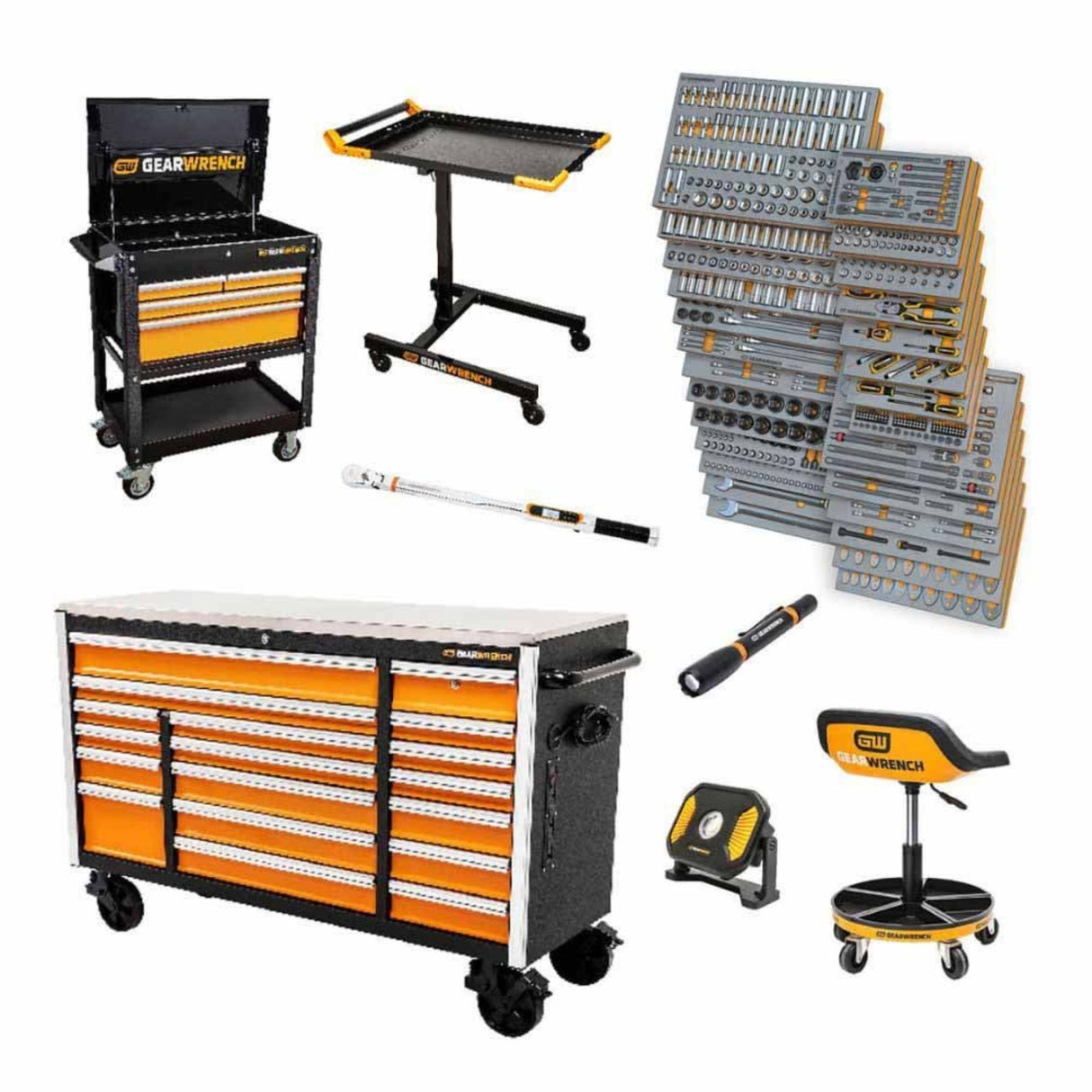 GearWrench MEGAMOD1268 1,268-Pc Master Technician Set — 72" GSX Cabinet, Modular Foam Trays