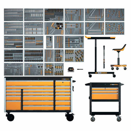 GearWrench MEGAMOD1268 1,268-Pc Master Technician Set — 72" GSX Cabinet, Modular Foam Trays