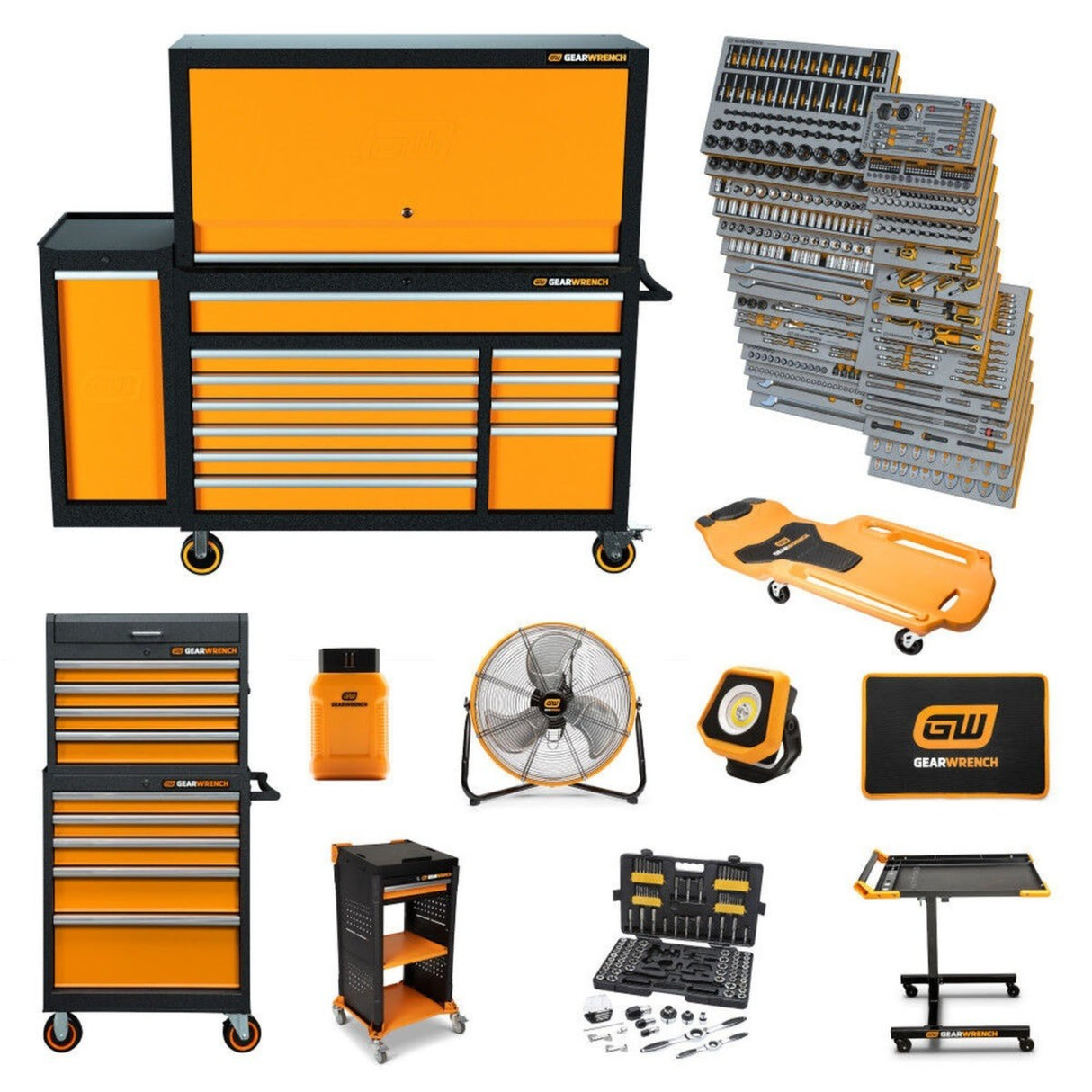 GearWrench MEGAMOD1331 1,331-Pc Mechanics Tool Set — 6 Storage Units, 27 Foam Modules