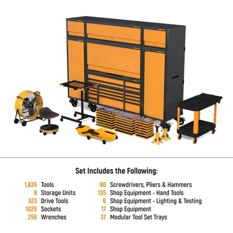 GearWrench MEGAMOD1858 1,858-Pc Mechanics Tool Set — 9 Storage Units, 37 Foam Modules