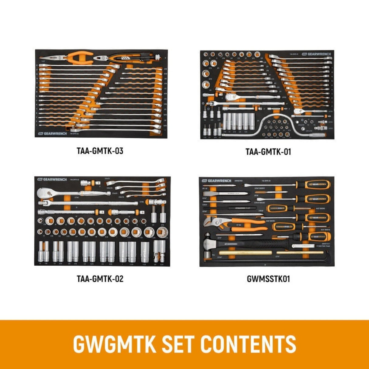 GearWrench MEGAMOD1858 1,858-Pc Mechanics Tool Set — 9 Storage Units, 37 Foam Modules