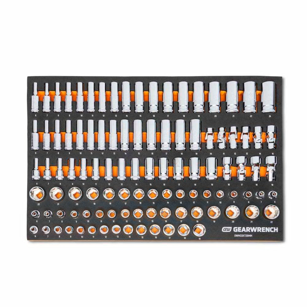 GearWrench MEGAMOD358 358-Pc Metric Mechanics Tool Set — 36" 6-Drawer Cabinet, Foam Trays