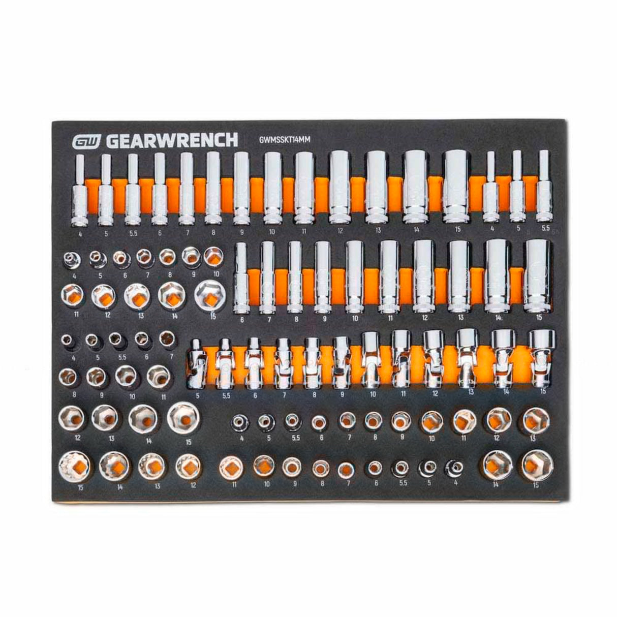 GearWrench MEGAMOD358 358-Pc Metric Mechanics Tool Set — 36" 6-Drawer Cabinet, Foam Trays