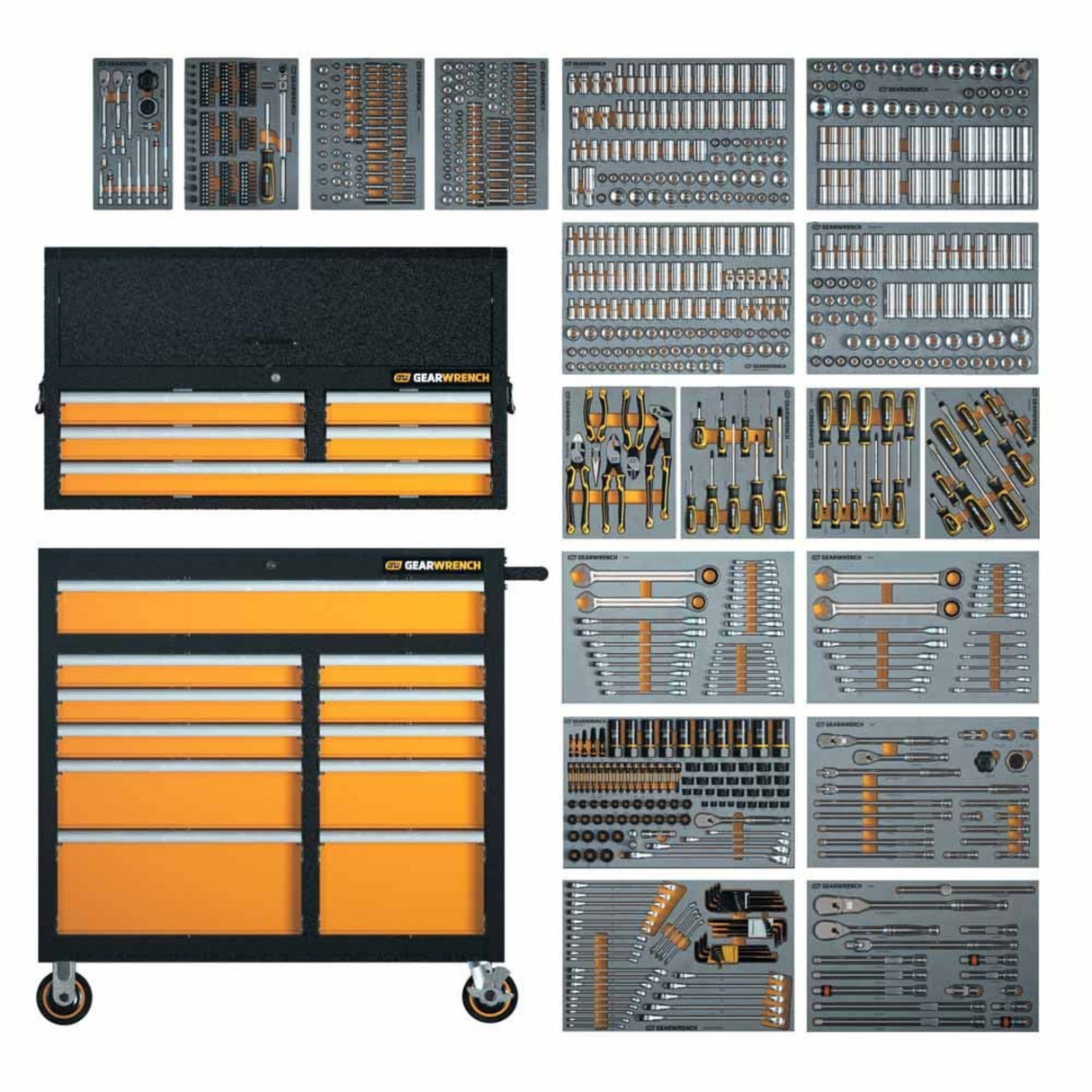 GearWrench MEGAMOD873 873-Pc Master Technician Set — 41" GSX Cabinet, Modular Foam Trays