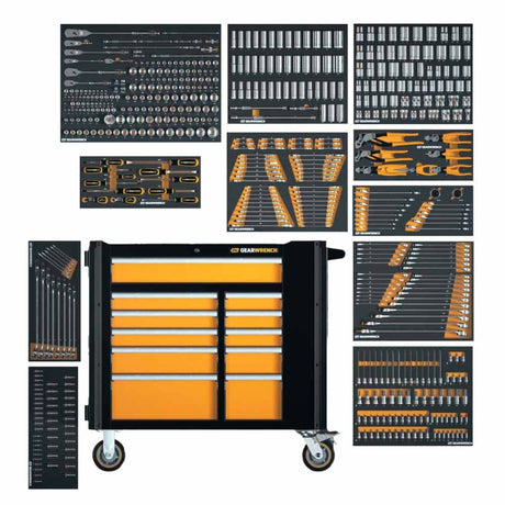 GearWrench MEGAMODMRO 614-Pc Master Technician Set — 42" GSX Mobile Workstation, Custom Foam