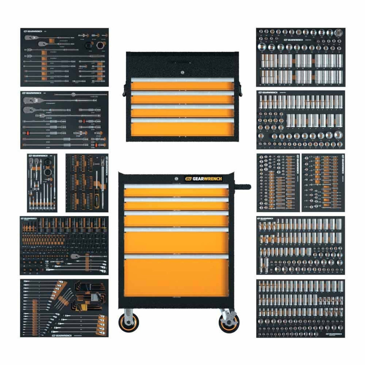 GearWrench MEGAMODPRO 791-Pc Master Technician Set — 26" GSX Chest & Cart, Foam Trays
