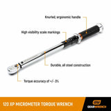 GearWrench 85174 3/8" Drive 120XP Micrometer Torque Wrench — 30-250 in/lb