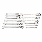 GearWrench 86727 12-Pc 90-Tooth 12-Point Flex Head Ratcheting Wrench Set — Metric
