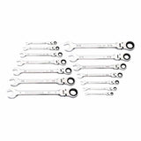GearWrench 86759 14-Pc 90-Tooth 12-Point Flex Head Ratcheting Wrench Set — SAE