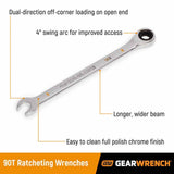 GearWrench 86928 16-Pc 90-Tooth 12-Point Ratcheting Combination Wrench Set — Metric