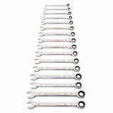 GearWrench 86928 16-Pc 90-Tooth 12-Point Ratcheting Combination Wrench Set — Metric