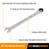 GearWrench 86959 14-Pc 90-Tooth 12-Point Ratcheting Combination Wrench Set — SAE