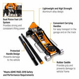 GearWrench GWALFJ2T 2-Ton Aluminum Racing Jack — Dual Piston Fast Lift