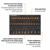 GearWrench GWMSISKMM 66-Pc 6-Point Metric Impact Socket Set — 1/4", 3/8", 1/2" Drive, Foam Tray