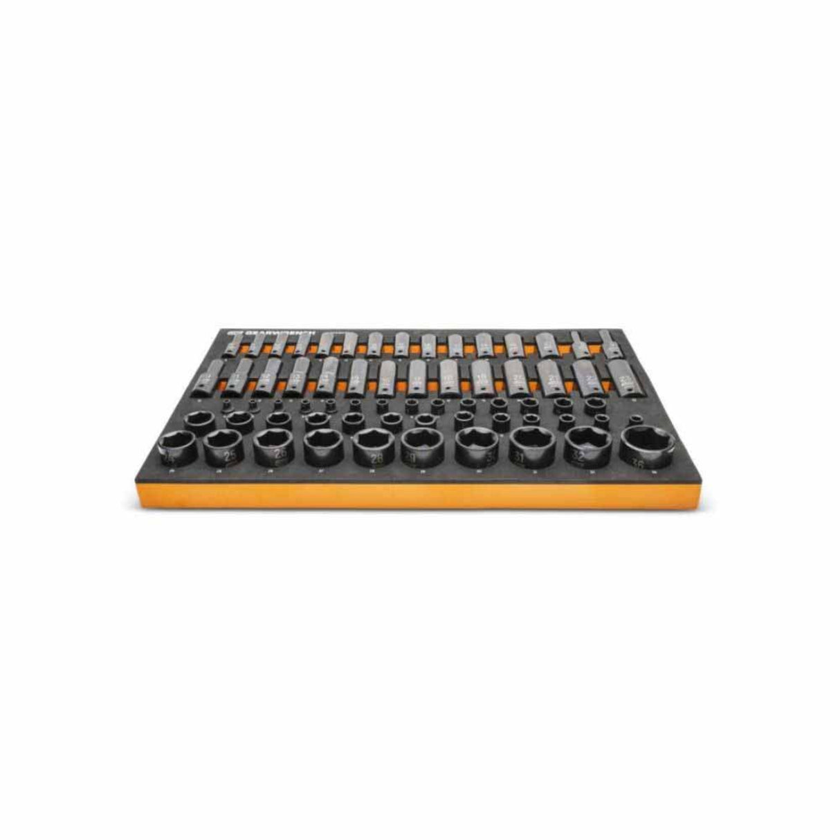 GearWrench GWMSISKMM 66-Pc 6-Point Metric Impact Socket Set — 1/4", 3/8", 1/2" Drive, Foam Tray