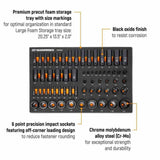 GearWrench GWMSISKSAE 63-Pc 6-Point SAE Impact Socket Set — 1/4", 3/8", 1/2" Drive, Foam Tray