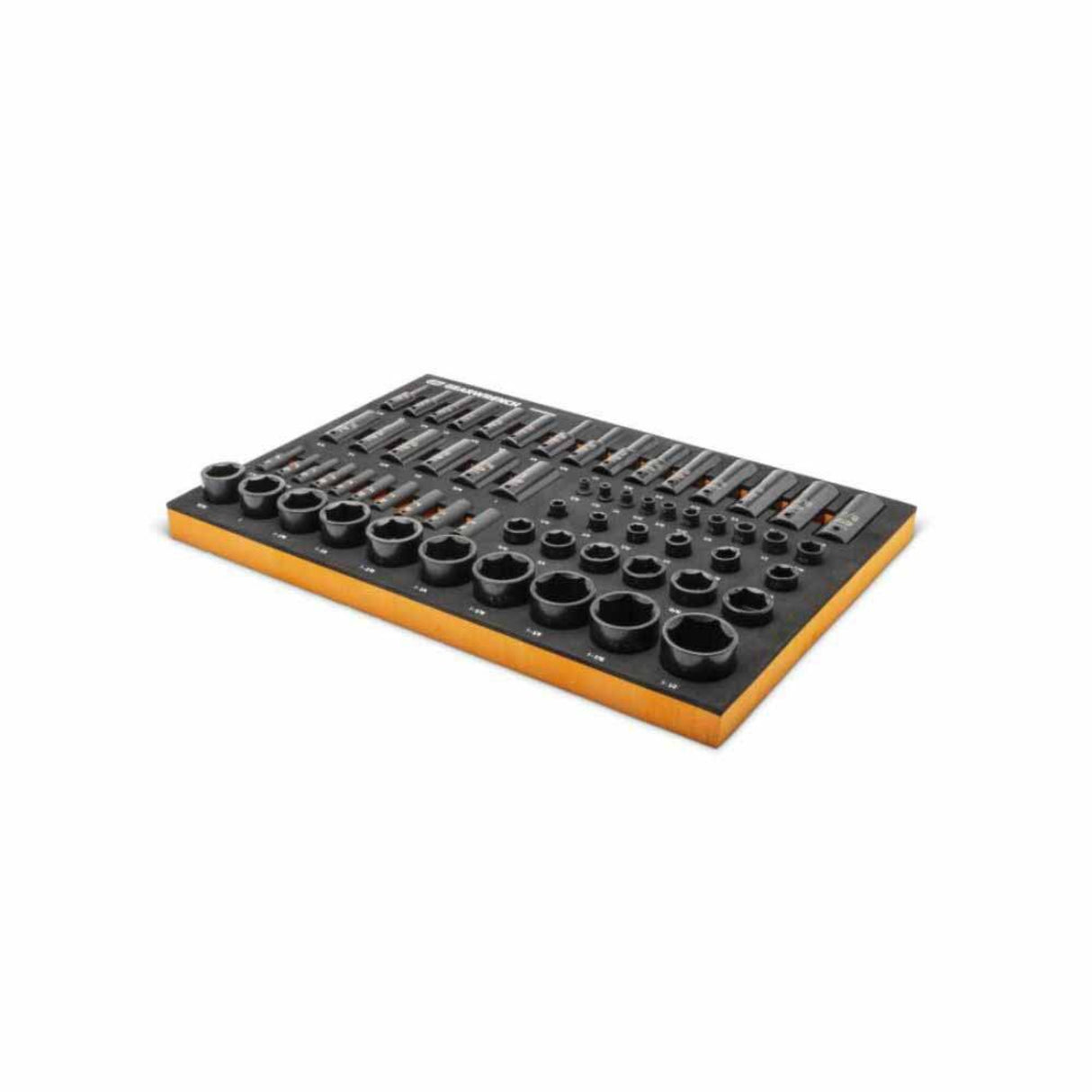 GearWrench GWMSISKSAE 63-Pc 6-Point SAE Impact Socket Set — 1/4", 3/8", 1/2" Drive, Foam Tray