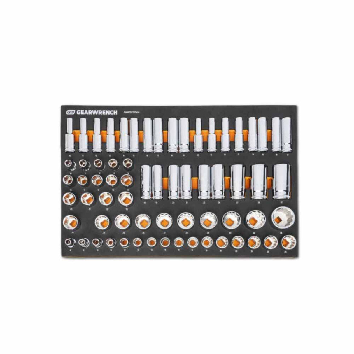 GearWrench GWMSSKT12MM 67-Pc 1/2" Drive Master Metric Socket Set — 6 & 12 Point, Foam Tray