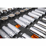 GearWrench GWMSSKT12SAE 60-Pc 1/2" Drive Master SAE Socket Set — 6 & 12 Point, Foam Tray