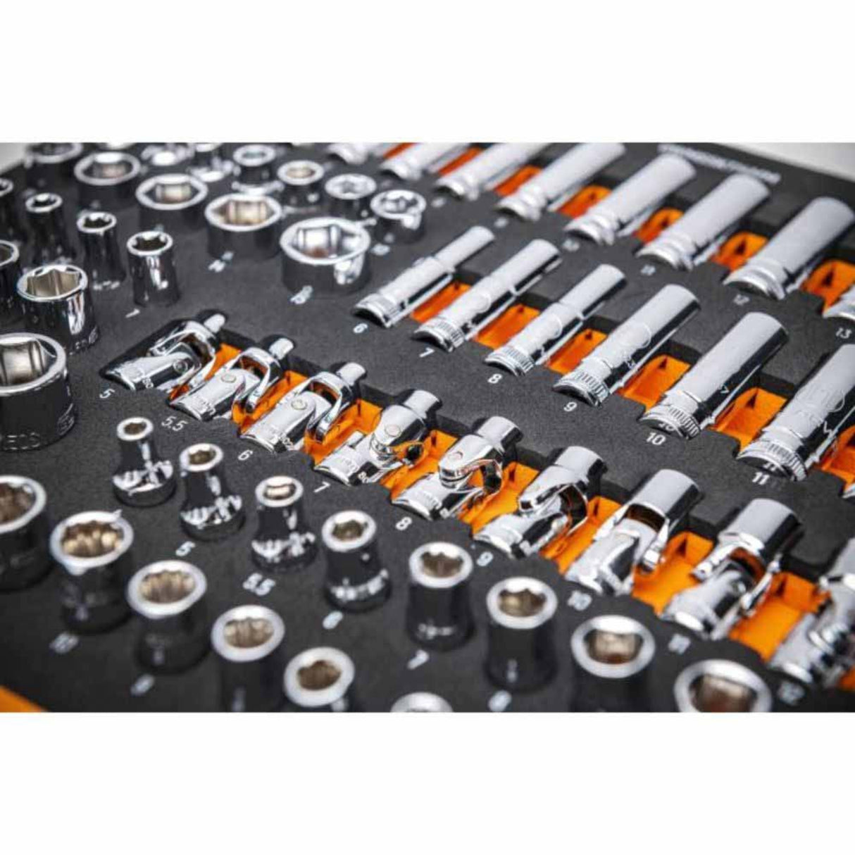 GearWrench GWMSSKT14MM 89-Pc 1/4" Drive Master Metric Socket Set — 6 & 12 Point, Foam Tray