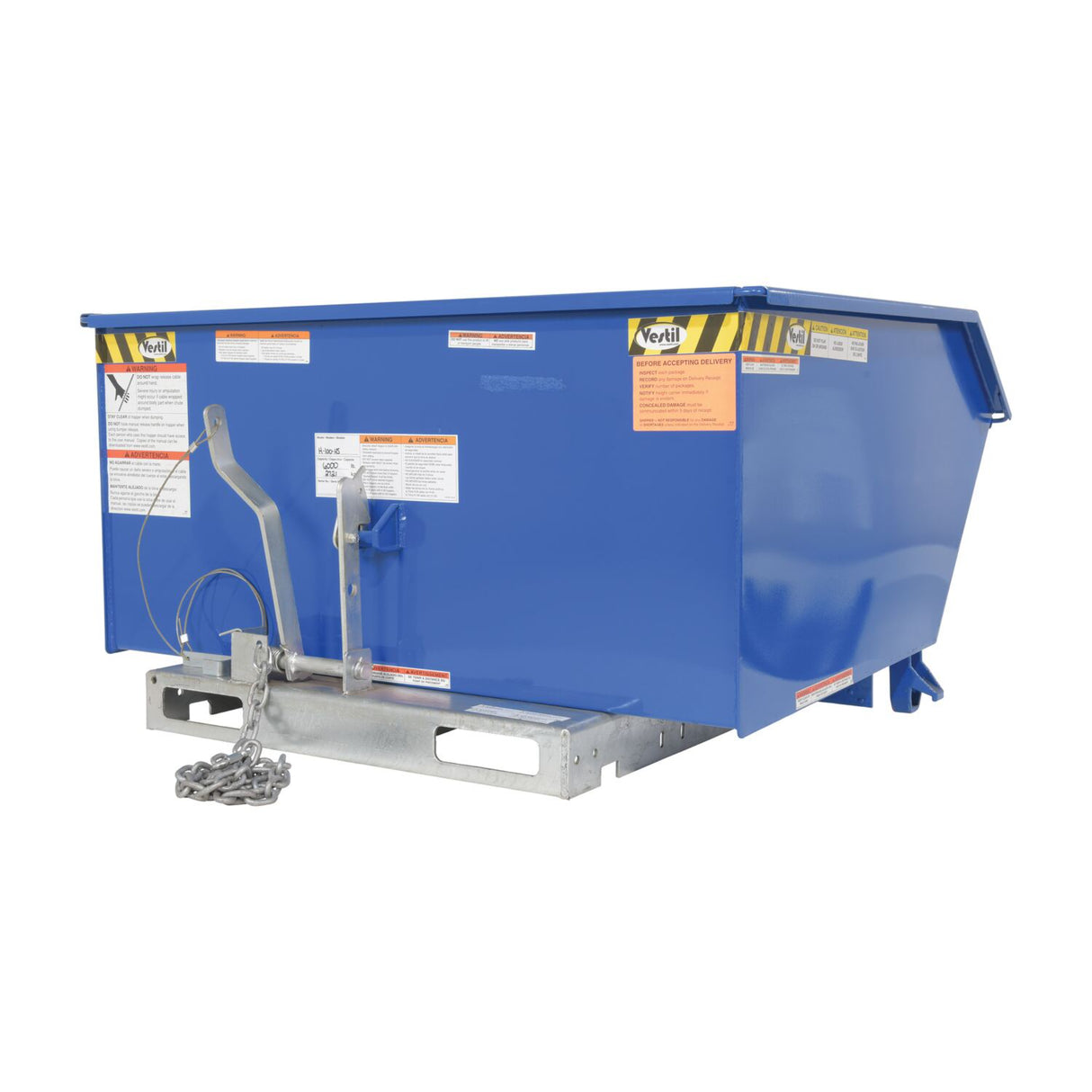 Vestil High Strength Self-Dumping Steel Hoppers | 100,000 PSI Steel, Dent & Puncture Resistant, Foundry-Grade, 4,000–6,000 lb