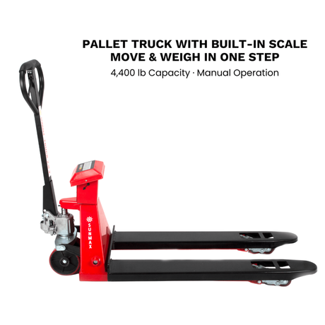 Sunmax - Manual Pallet Jack with Scale — 4,400 lb, Hand Pump