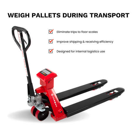 Sunmax - Manual Pallet Jack with Scale — 4,400 lb, Hand Pump