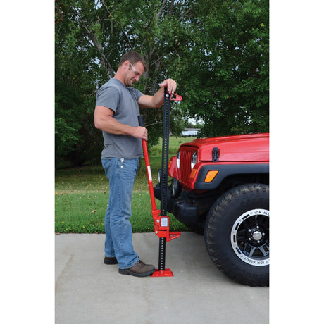Vestil HDFJ Heavy Duty Farm Jack — Cast Iron Ratchet Jack for Lift, Pull & Push