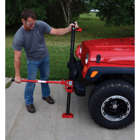 Vestil HDFJ Heavy Duty Farm Jack — Cast Iron Ratchet Jack for Lift, Pull & Push