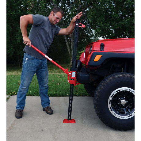 Vestil HDFJ Heavy Duty Farm Jack — Cast Iron Ratchet Jack for Lift, Pull & Push