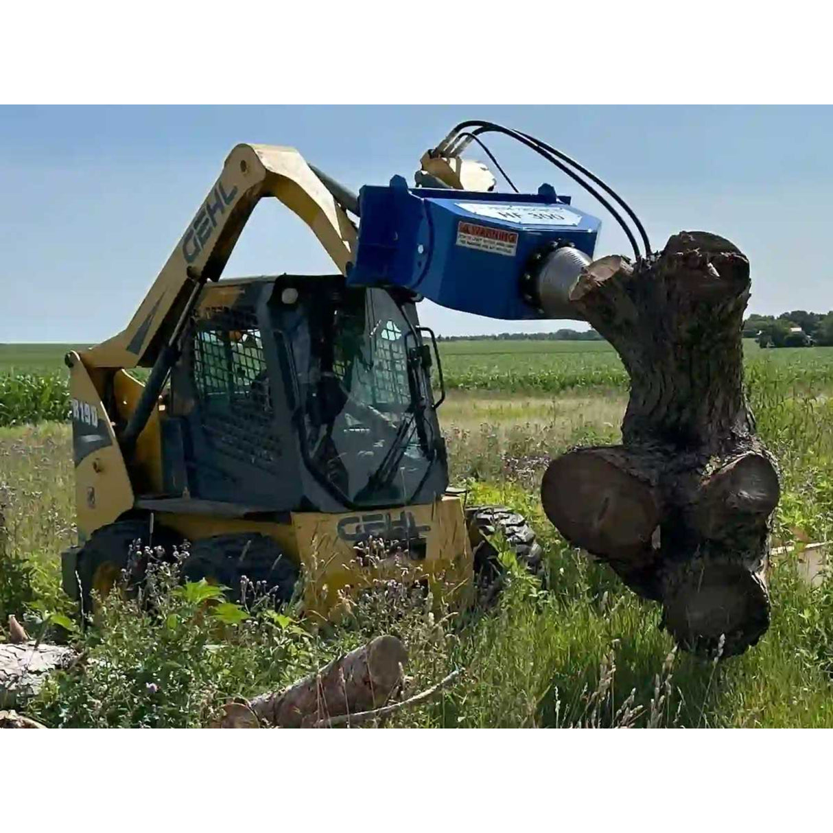 U.S. Pride HF-300 Hands-Free Cone Screw Log Splitter for Large Skid Steers & Mini Excavators