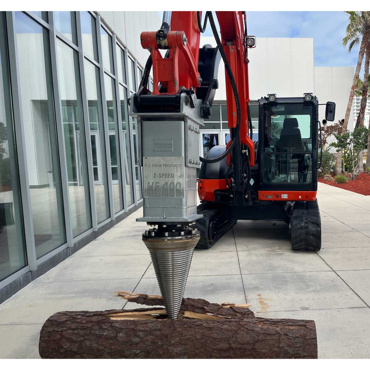 U.S. Pride HF-400 Two-Speed Cone Screw Log Splitter for Mini Excavators