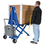 Vestil HIPM High Rise Lift Truck — Powered Ergonomic Skid Lifter, 2,500 lb Capacity