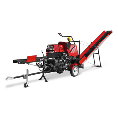 MechMaxx - Firewood Log Splitter Processor with Conveyor 20 Ton Hydraulic Wood Splitter, 24” Log Capacity, 18” Chainsaw HLS20