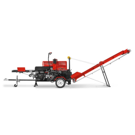 MechMaxx - Firewood Log Splitter Processor with Conveyor 20 Ton Hydraulic Wood Splitter, 24” Log Capacity, 18” Chainsaw HLS20