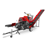 MechMaxx - Firewood Log Splitter Processor with Conveyor 20 Ton Hydraulic Wood Splitter, 24” Log Capacity, 18” Chainsaw HLS20