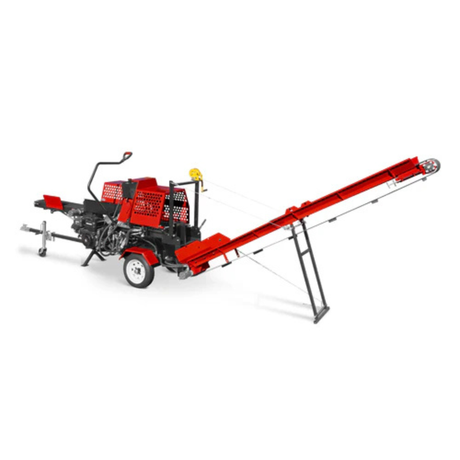 MechMaxx - Firewood Log Splitter Processor with Conveyor 20 Ton Hydraulic Wood Splitter, 24” Log Capacity, 18” Chainsaw HLS20