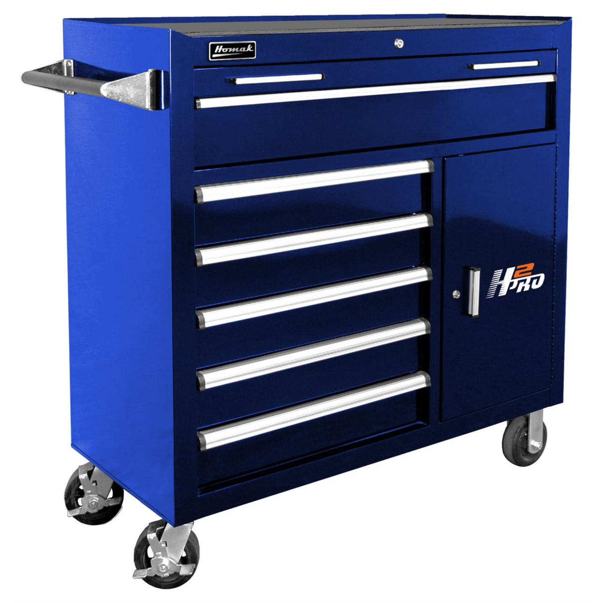 Homak H2Pro 41" Roller Cabinet — 6 Drawer, Blue