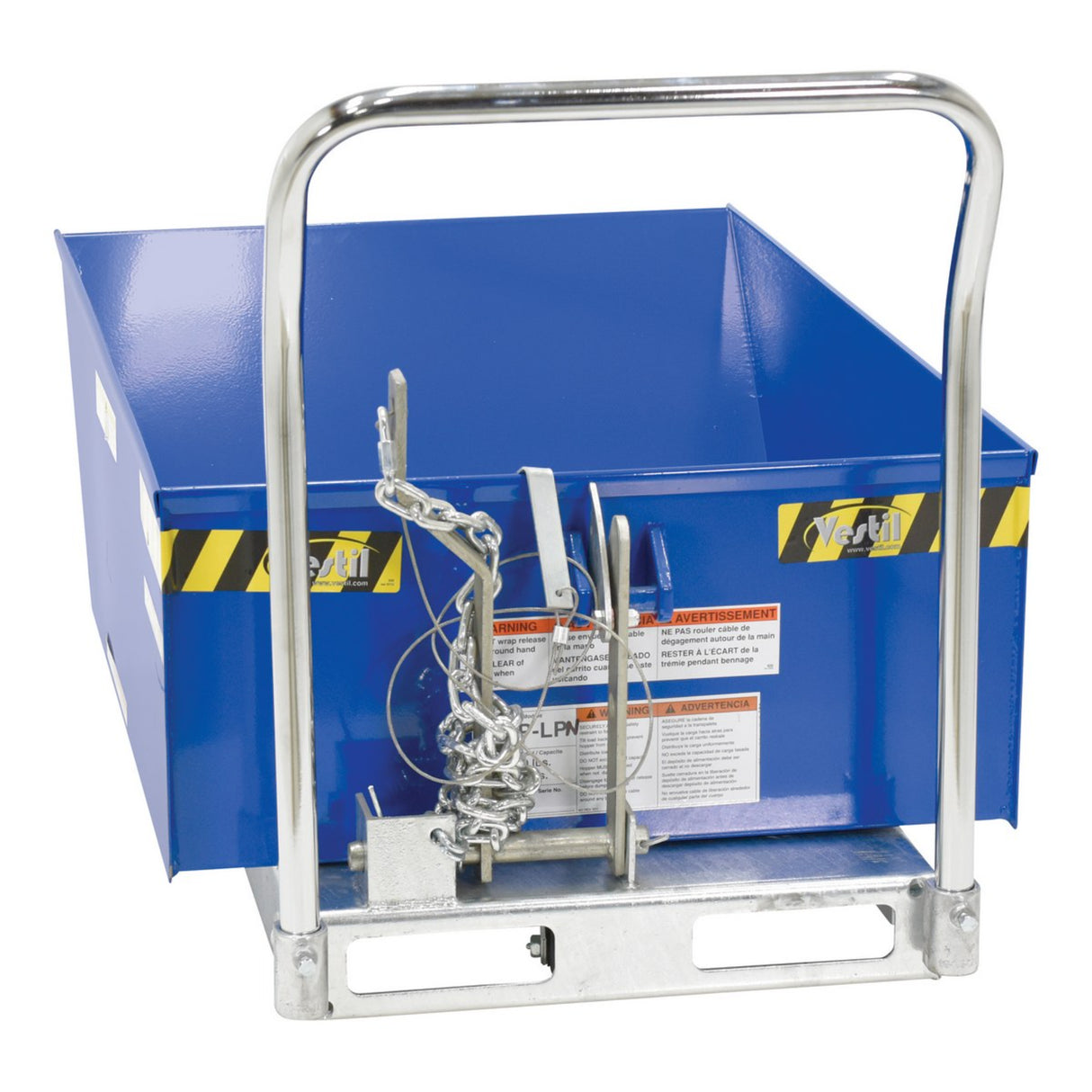 Vestil HOP-LP Low Profile Parts Hoppers | Self-Dumping Chip & Scrap Collection, Fits Under Machines, 2,000 lb, 10-Gauge Steel