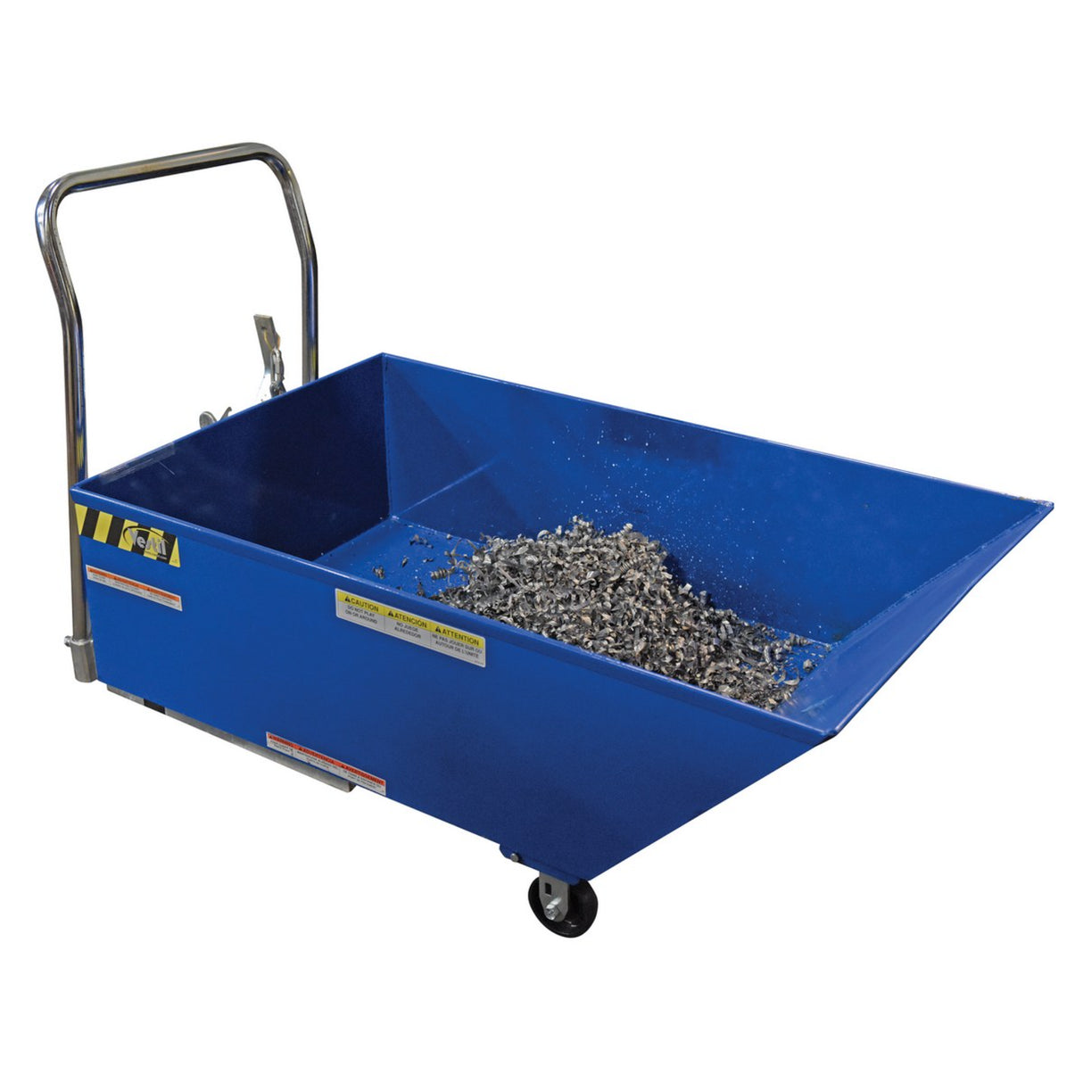Vestil HOP-LP Low Profile Parts Hoppers | Self-Dumping Chip & Scrap Collection, Fits Under Machines, 2,000 lb, 10-Gauge Steel
