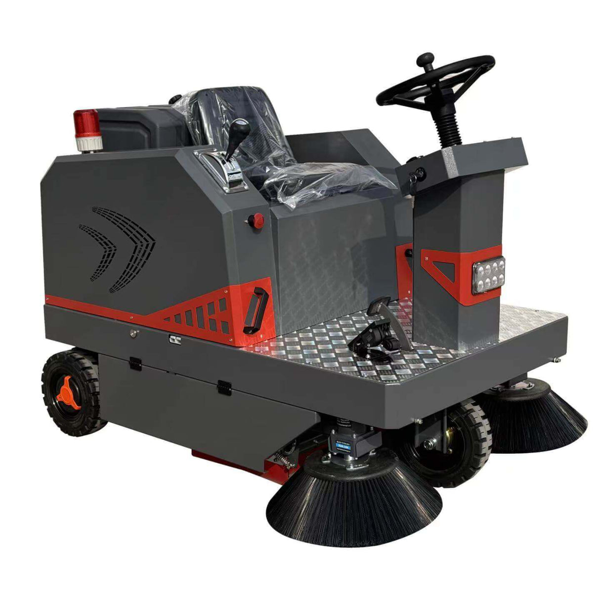 Sanitmax SM1350 53" Industrial Ride-On Floor Sweeper with Triple Brushes & 21-Gal Hopper