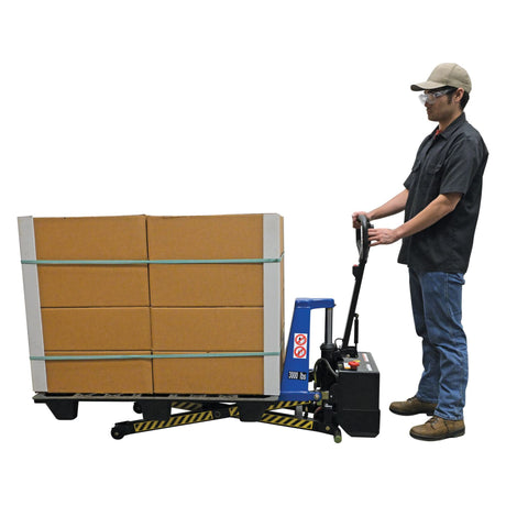Vestil L-Series Tote Lifter — Powered or Hand-Pump Ergonomic Lifter for Skids, Totes, Boxes, and Baskets