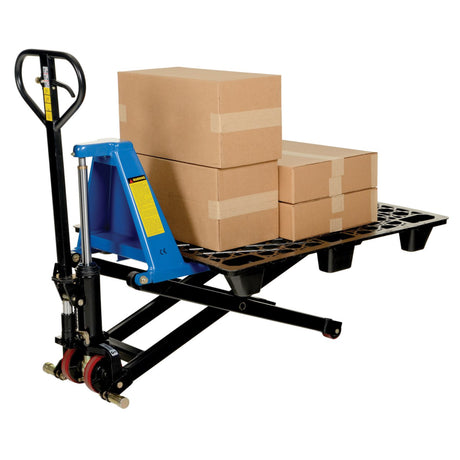 Vestil L-Series Tote Lifter — Powered or Hand-Pump Ergonomic Lifter for Skids, Totes, Boxes, and Baskets