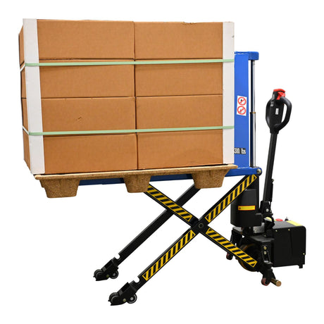 Vestil L-270-DC-HD-CTD DC Powered Tote Lifter with Power Traction Drive — Self-Propelled Tote Handling for Long-Travel Routes