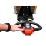 Vestil L-270-DC-HD-CTD DC Powered Tote Lifter with Power Traction Drive — Self-Propelled Tote Handling for Long-Travel Routes